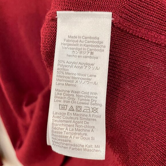 New J.Crew Merino Wool Blend Turtleneck Sweater Wine Red Small - Picture 7 of 8